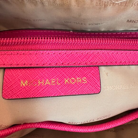 Michael Kors Jet Set Saffiano Leather Large Tote Pink - Picture 11 of 16